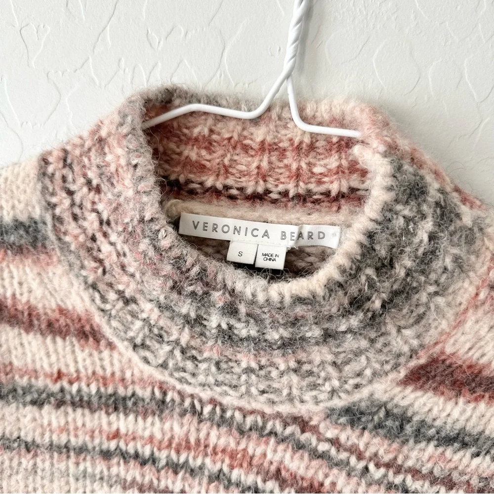 Veronica Beard Alston Alpaca Striped Knit Women's Sweater - Picture 2 of 8